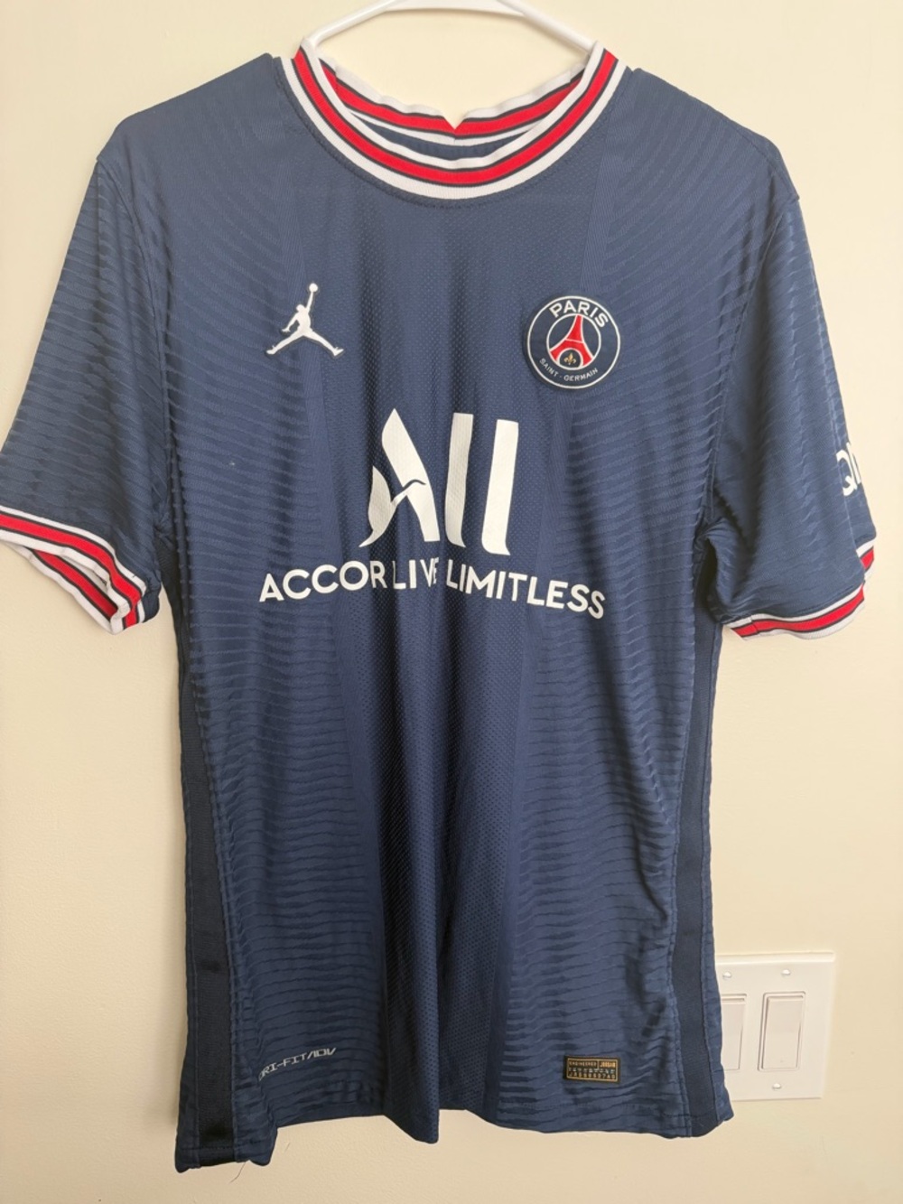 Jordan Paris Navy Jersey with Red, White & Blue Accents